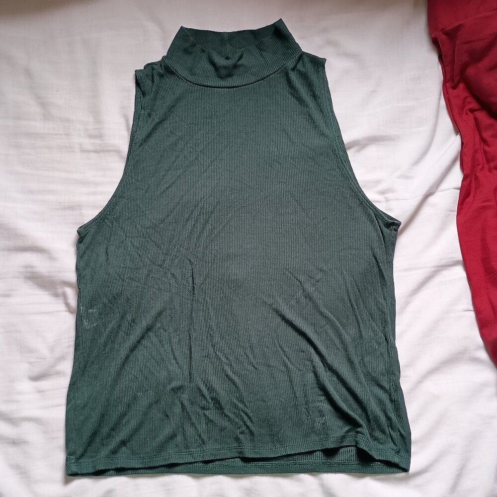 Forest Green Turtleneck Tank Top